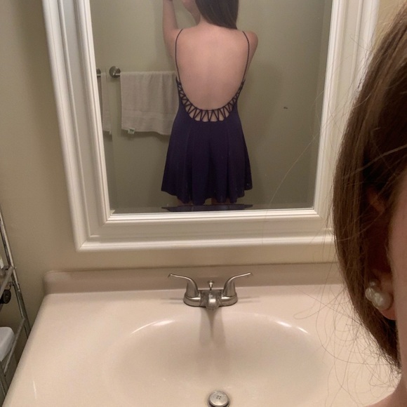 UO Silence + Noise Purple Dress with Cut-Out Back - Picture 4 of 8